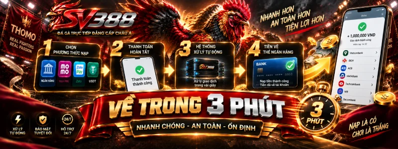 Các bước rút tiền SV388 để lệnh về trong ba phút