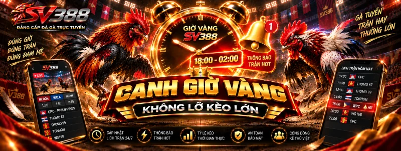 Canh giờ vàng trong lịch đá gà Thomo SV388
