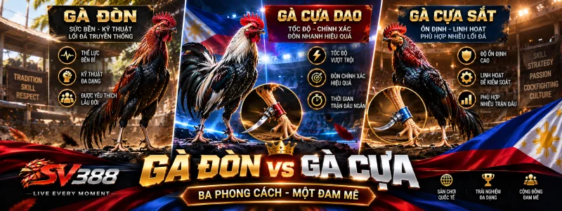 Đá Gà Đòn SV388 - Trận Nhiều Hiệp Ăn Thua Bằng Thể Lực 1 Gà đòn khác gà cựa thế nào trên đá gà đòn SV388