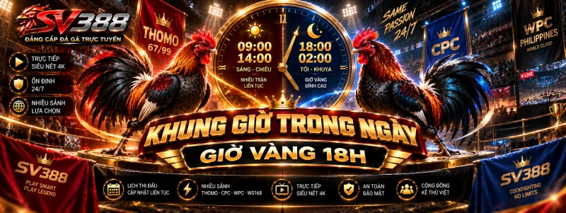 Khung giờ trong lịch đá gà Thomo hôm nay SV388