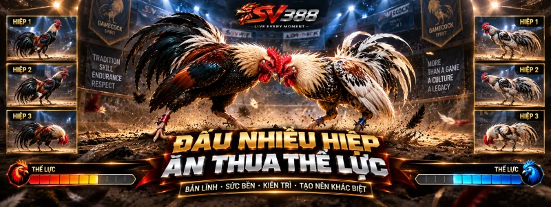 Đá Gà Đòn SV388 - Trận Nhiều Hiệp Ăn Thua Bằng Thể Lực 2 Thế đá và nhịp trận đá gà đòn SV388