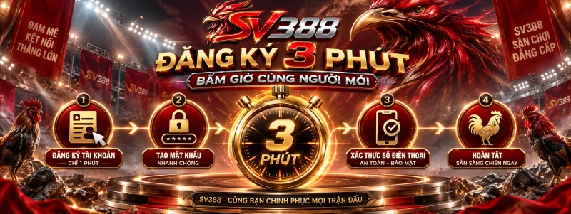 Timeline ba phút đăng ký SV388 tạo tài khoản đá gà Thomo